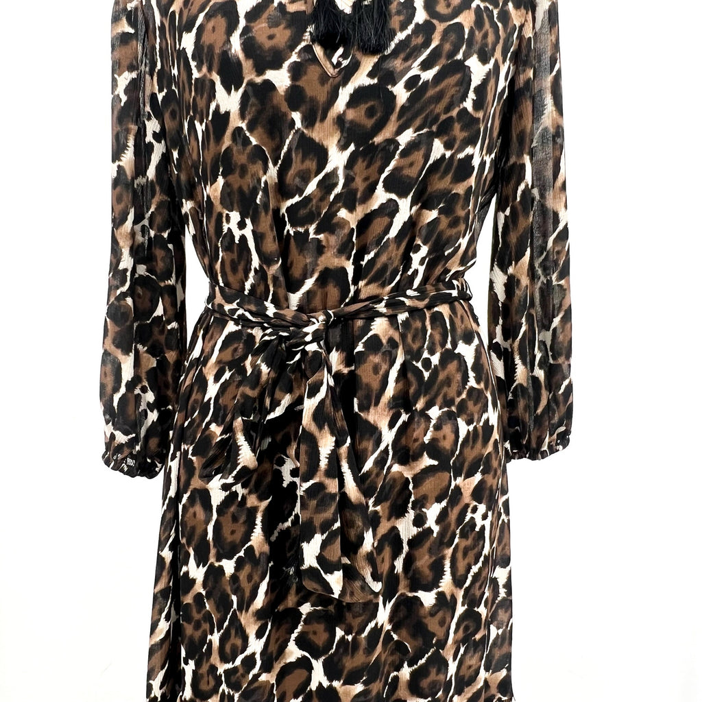 TRINA TURK Women's Shalina Tie-Waist Maxi Dress Small Lampoul Leopard NWT