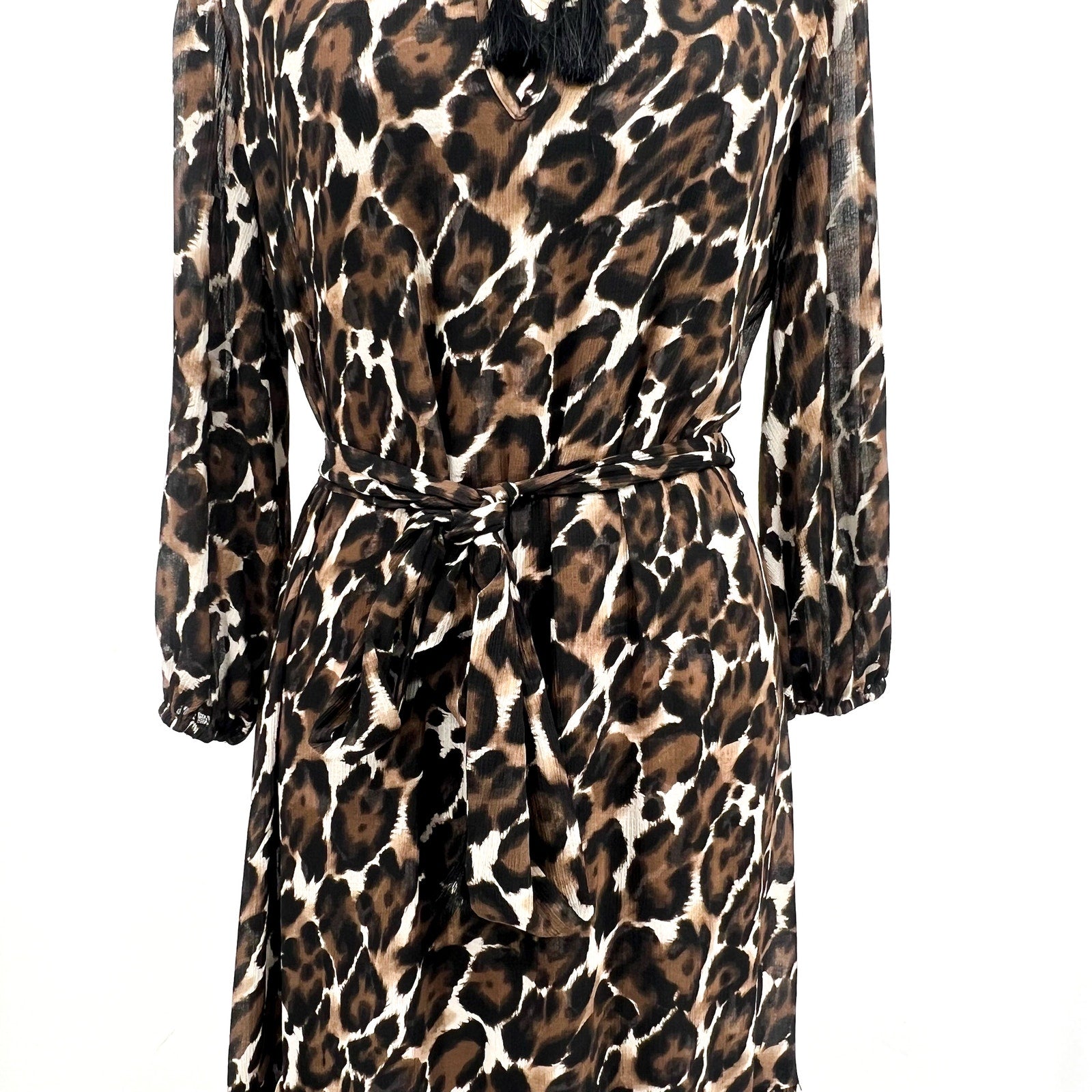 TRINA TURK Women's Shalina Tie-Waist Maxi Dress Small Lampoul Leopard NWT