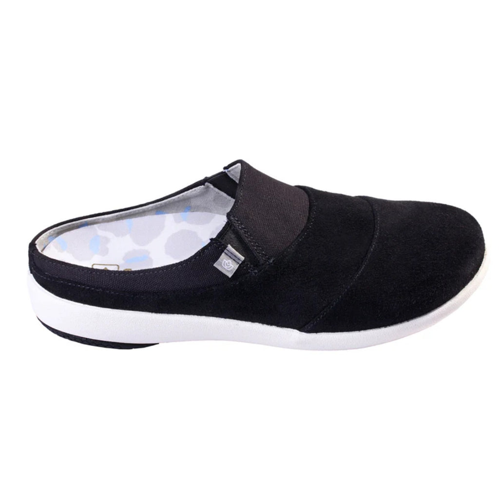 Spenco Women's Siesta Bokeh Layered Clogs Size 7.5 WIDE Black Slip-On NIB