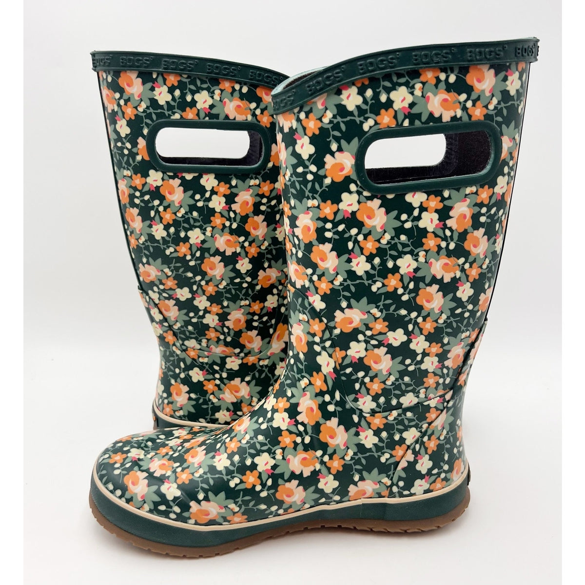 Bogs Kids RainBoot US 5 EU 38 Floral Green Multicolor Waterproof NWOB
