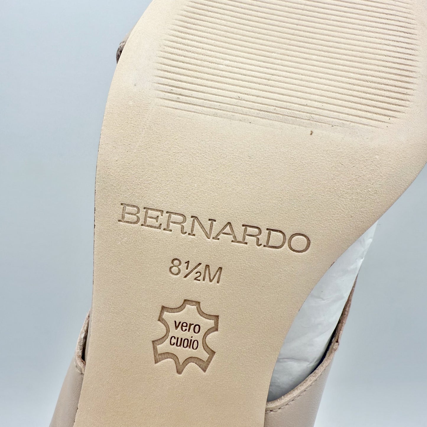 Bernardo Footwear Womens Bedford Heels US 8.5 M Blush Nude Leather NIB