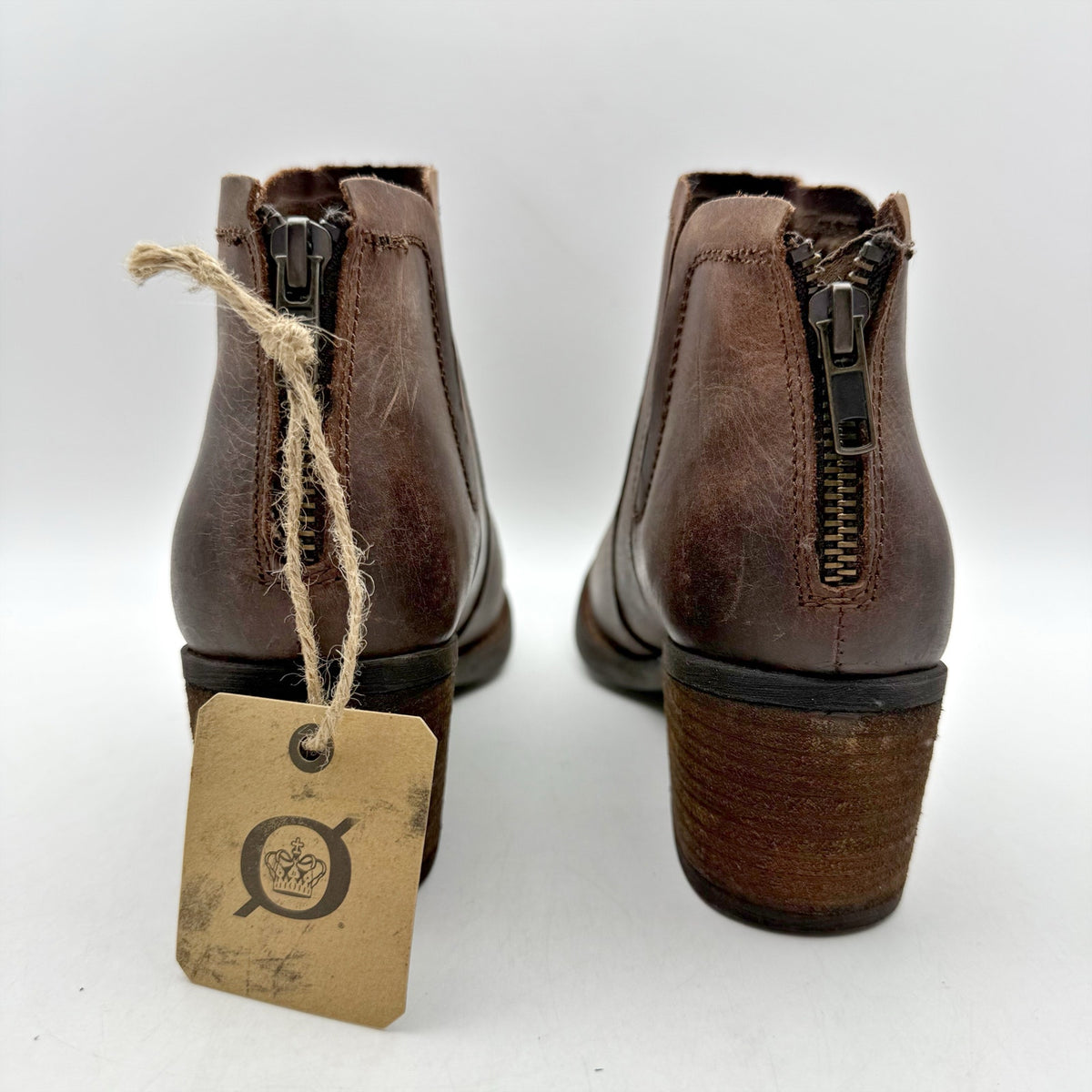 Born Womens Reece Ankle Booties Size 6.5 M EU 37 Brown Leather Boots NIB