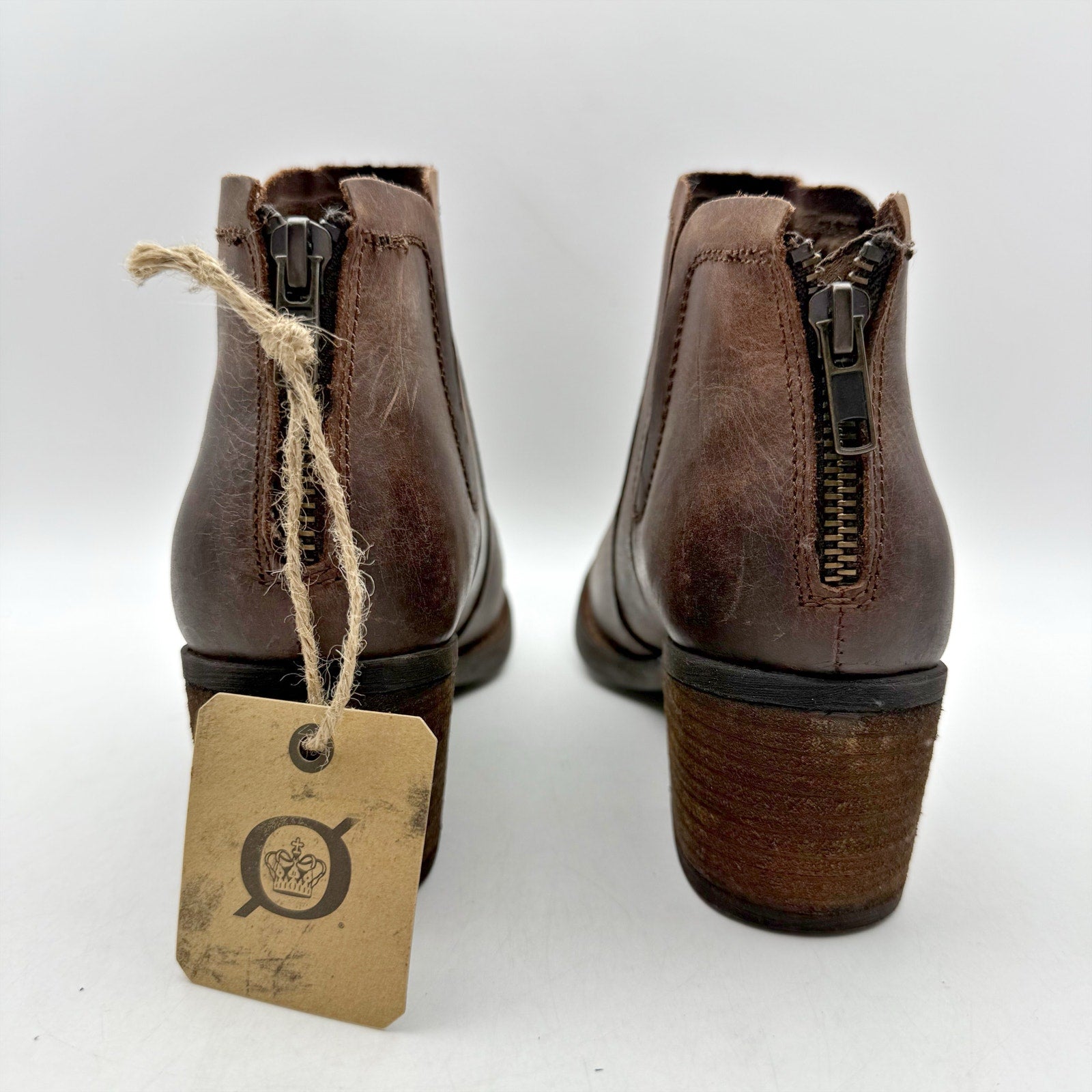 Born Womens Reece Ankle Booties US 6.5 M EU 37 Brown Leather Boots NIB