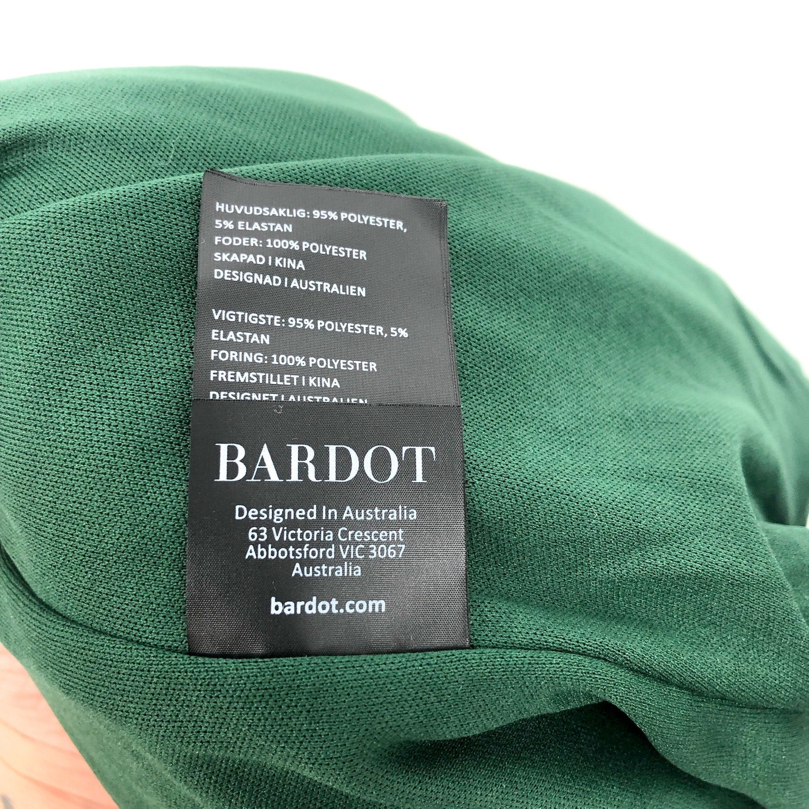 BARDOT Kalani Cowl Back Velvet Midi Dress Size 10 Large Green Long Sleeve NWT