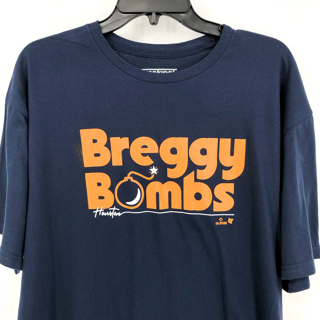 BREAKINGT Men's Houston Astros Breggy Bombs Short Sleeve T-shirt XXL Navy NWOT