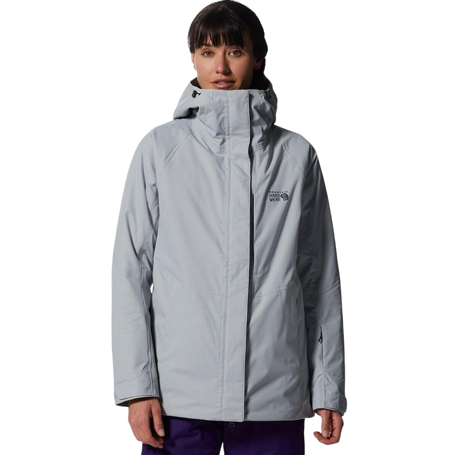 Mountain Hardware Womens Firefall 2 Winter Jacket Small Grey Zip Hood NWOT