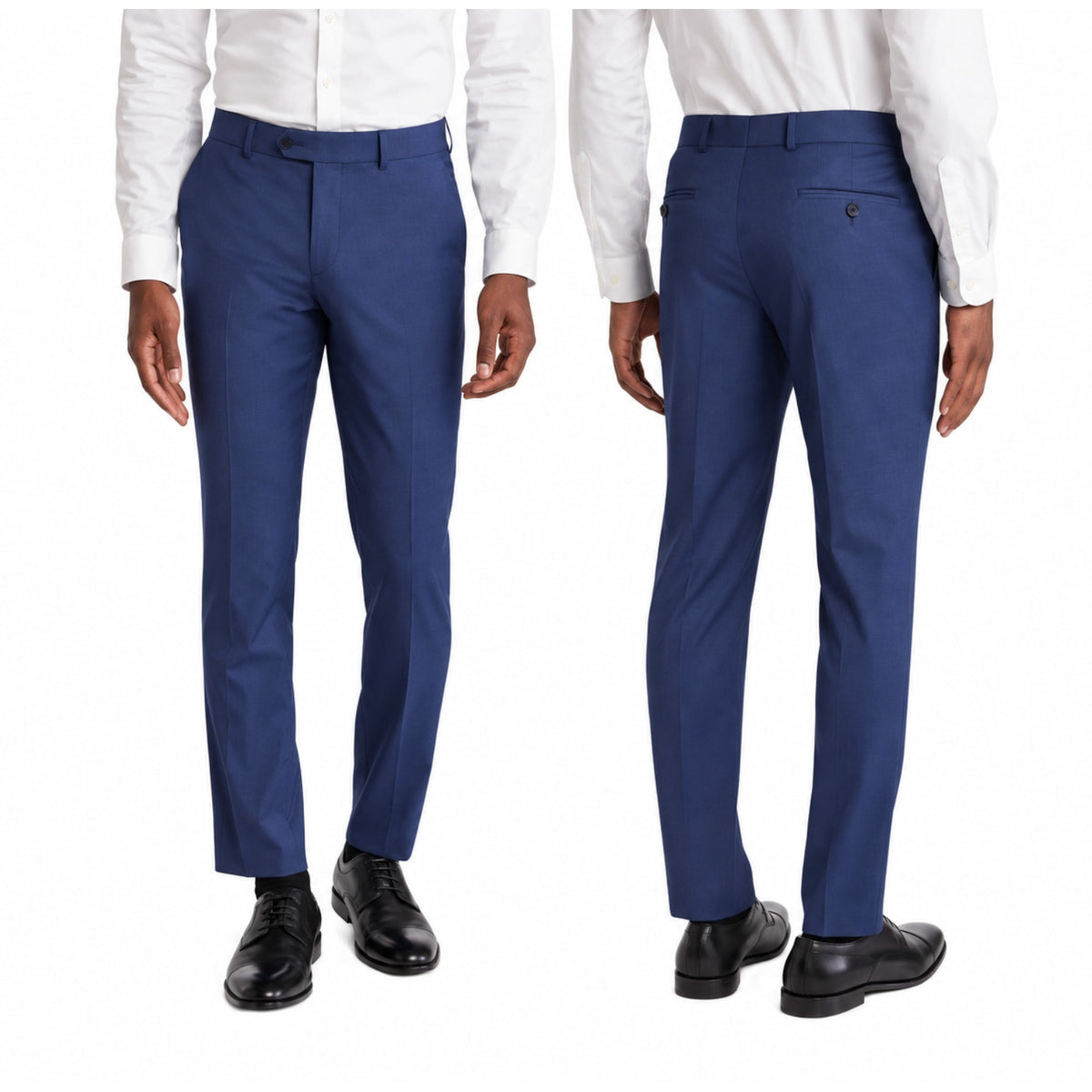 ORIGINAL PENGUIN Men's Osman Dress Pants 40x35 Blue Flat Front Wool Blend NWOT