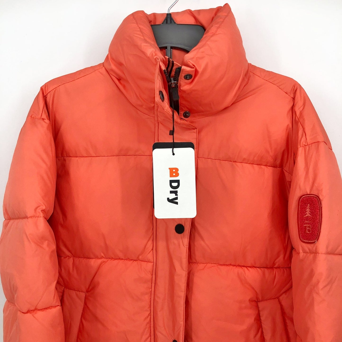 BASS OUTDOOR Women's Discovery Puffer Jacket XS Orange Living Coral Full Zip NWT