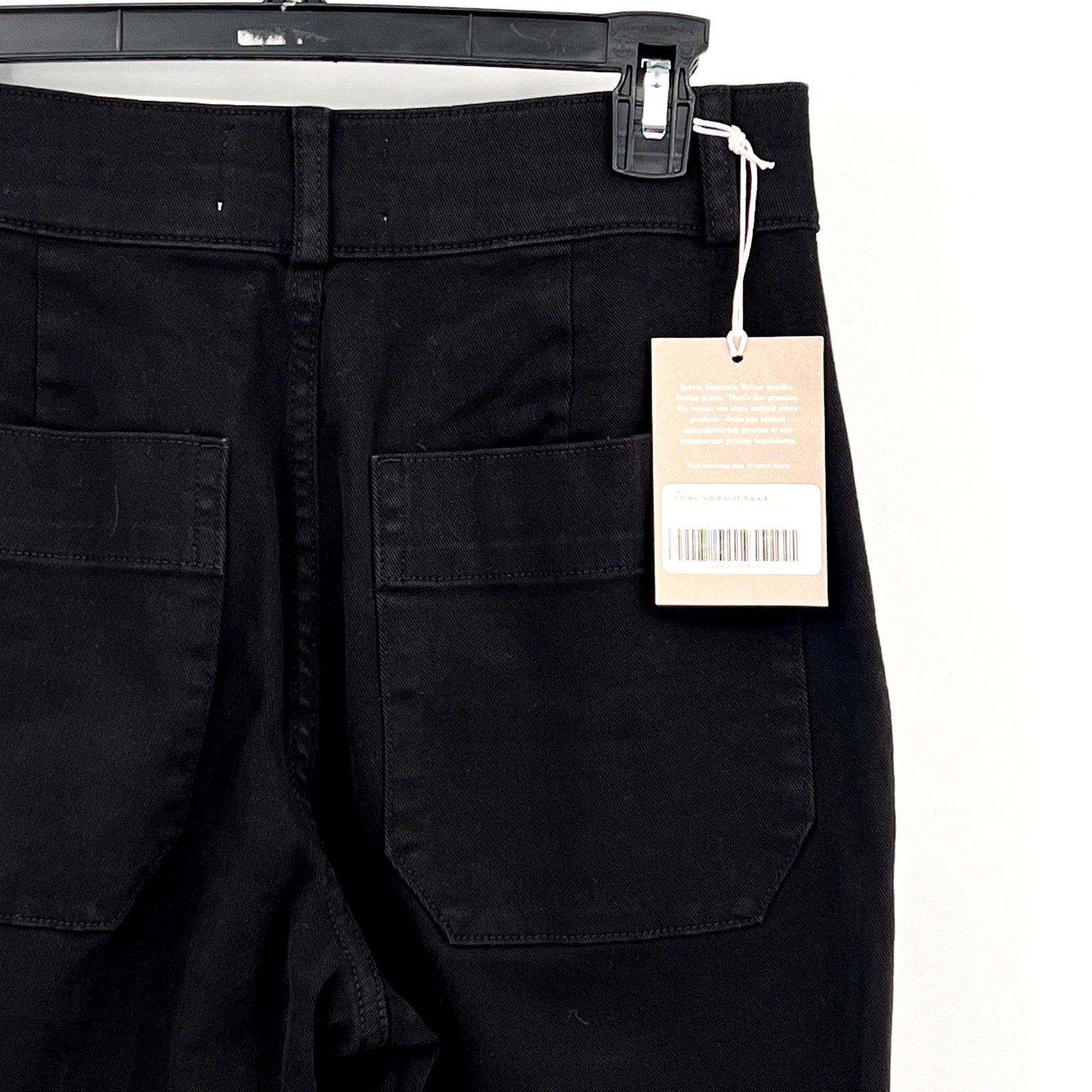 EVERLANE Women's Organic Kick Flare Pants Size 6 Black Stretch Twill NWT