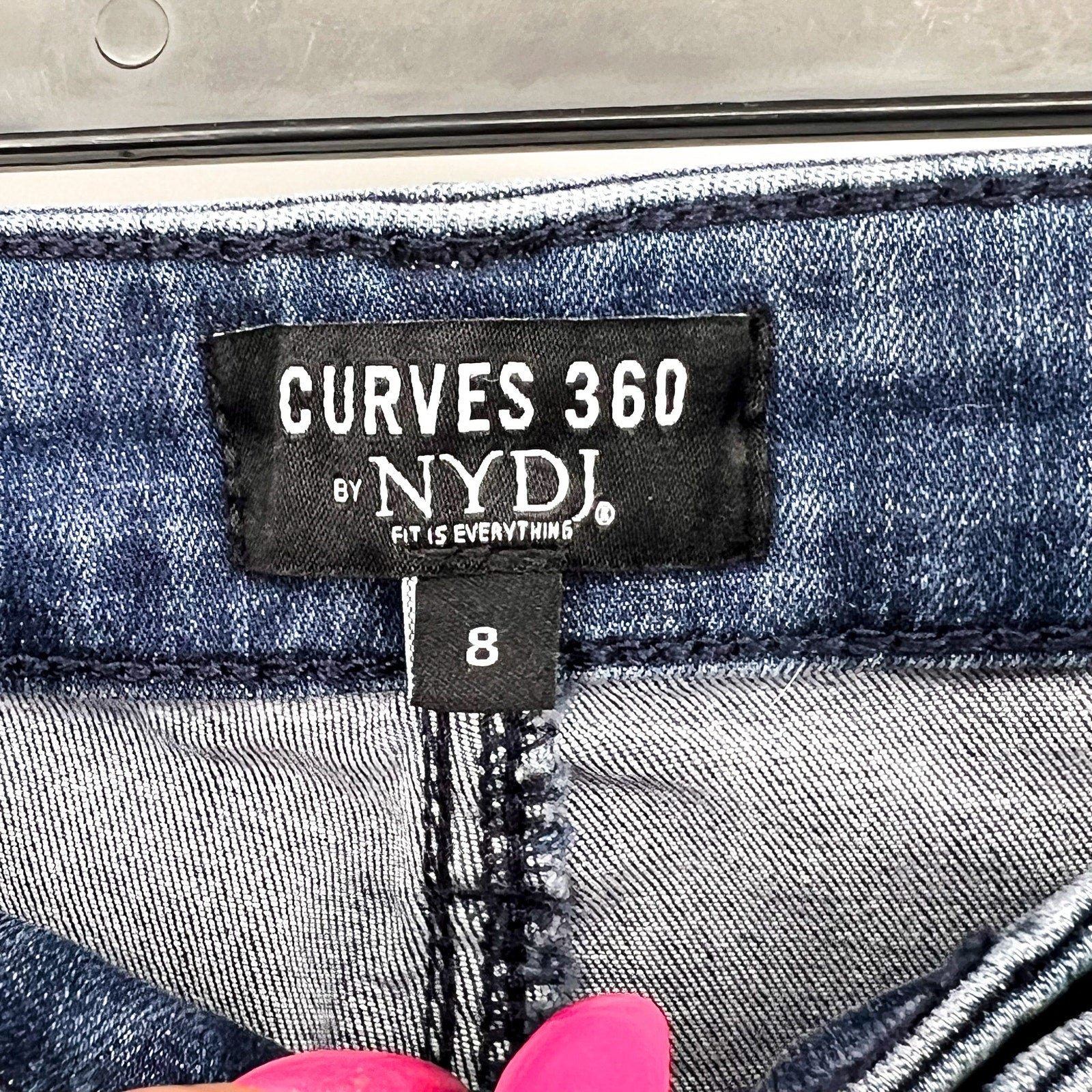 NYDJ Curves 360 Womens Slim Straight Crop Jeans Size 8 Caliente Blue NWOT