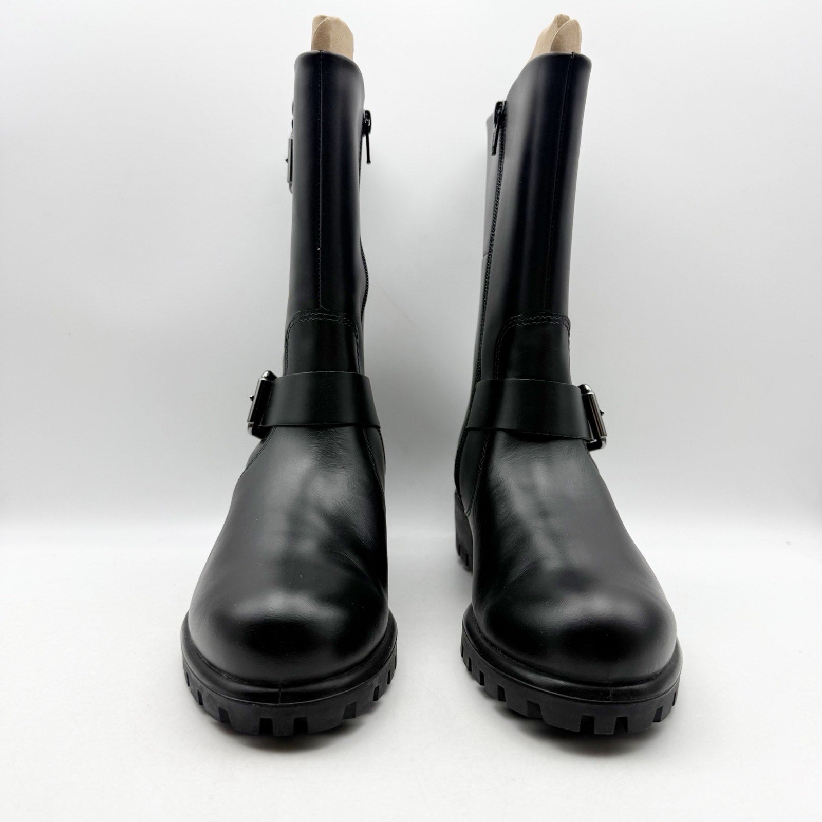 ECCO Womens Modtray Moto Mid Calf Boots EU 38 US 7-7.5 Black Leather NWOB