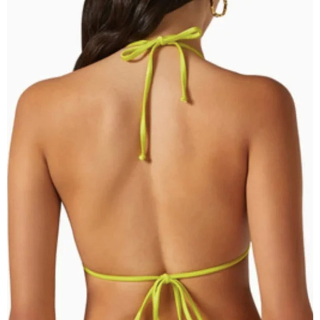 Good American Always Fits Tiny Ties Bikini Top 1/2 S-M Swim Electric Yellow NWT