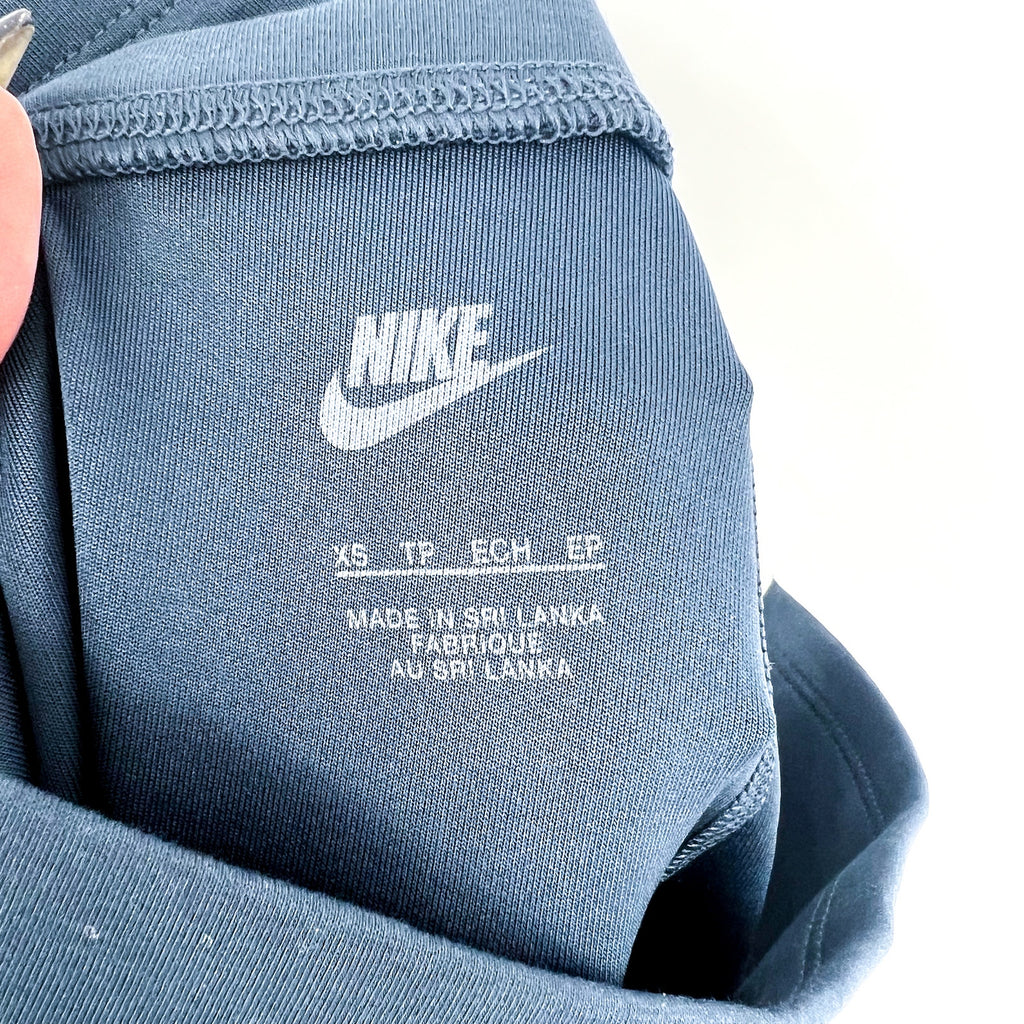 Nike Womens Logo Full Length Leggings XS Navy Blue Athletic High-Waisted NWT