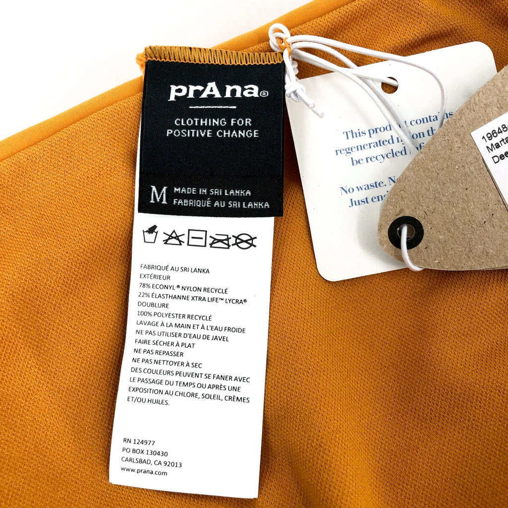 PRANA Women's Marta Hipster Bikini Bottoms Medium 8-10 Gold Deep Solstice NWT