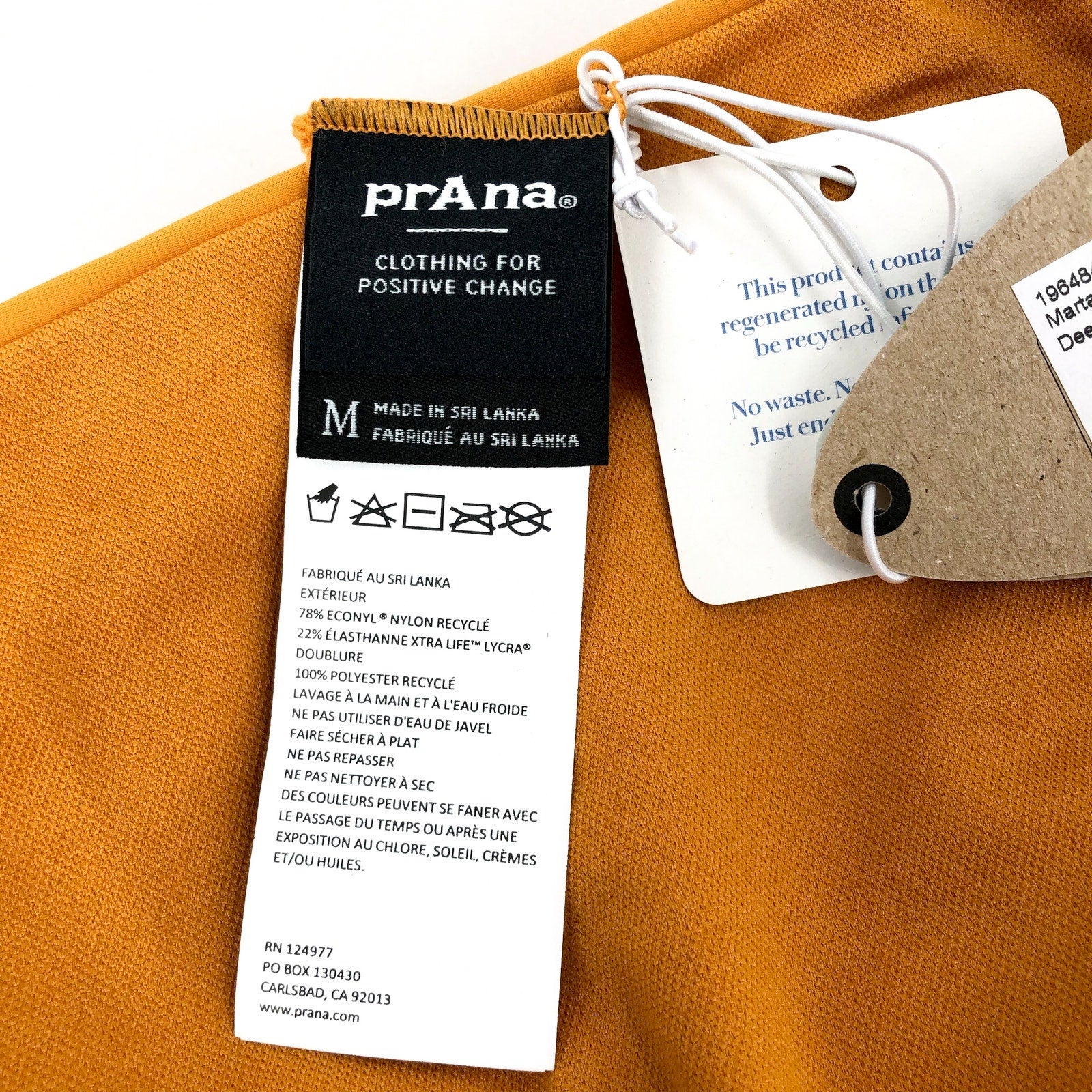 PRANA Women's Marta Hipster Bikini Bottoms Medium 8-10 Gold Deep Solstice NWT