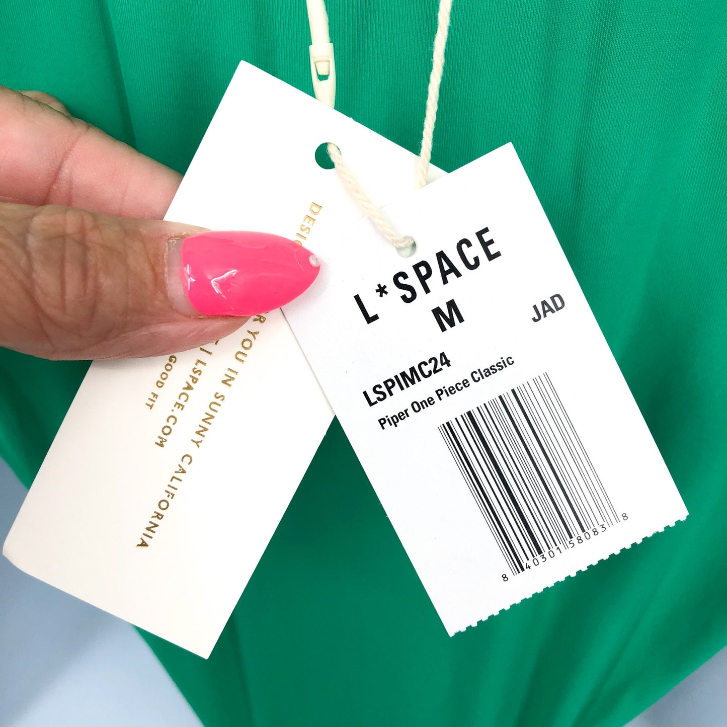 L SPACE Women's Piper Classic One Piece Swimsuit Medium Jade Green Keyhole