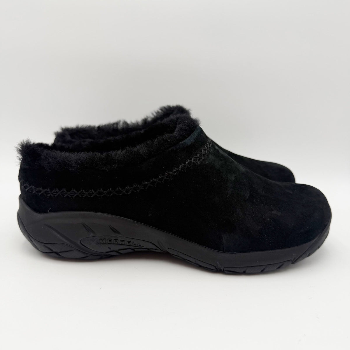 Merrell Womens Encore Ice 4 Clogs Size 9.5 EU 40.5 Black Suede Slip On NIB