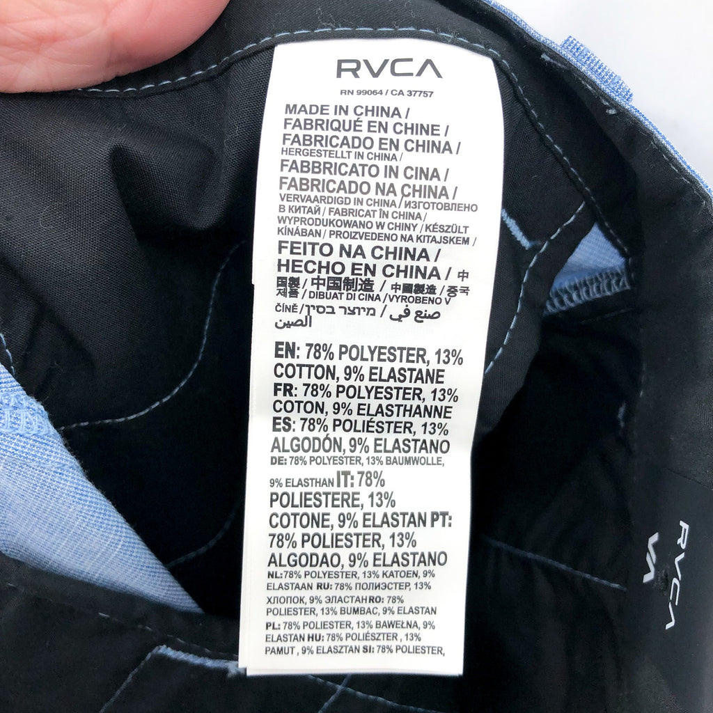 RVCA Men's Balance 20" Hybrid Shorts Size 28 Nautical Blue Flat Front NWT