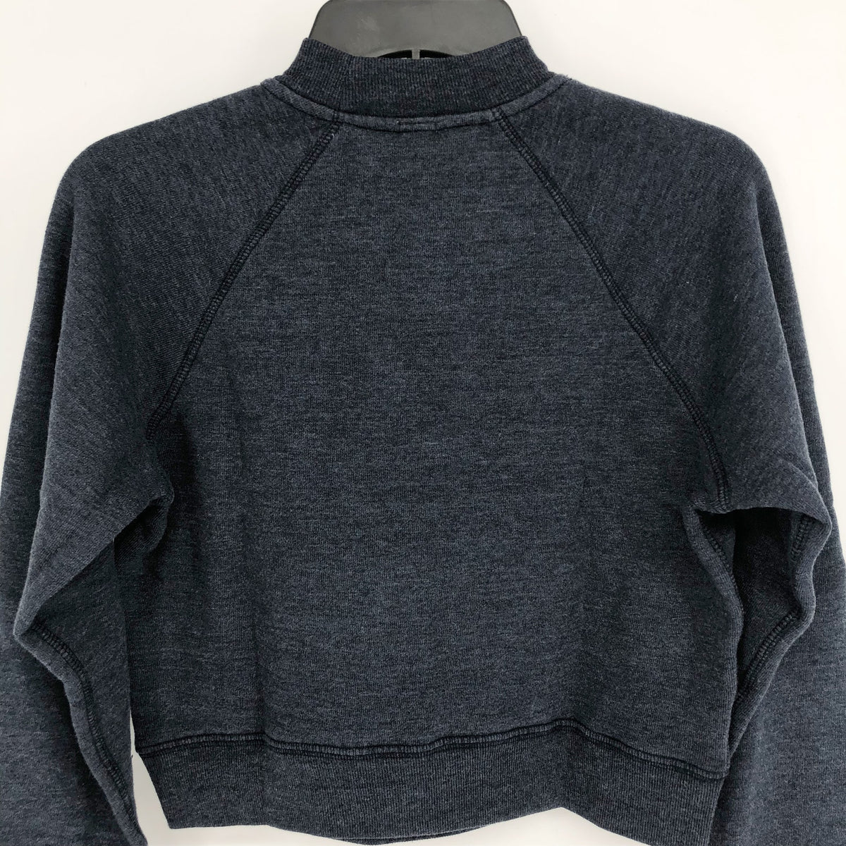 RE/DONE Women Shrunken Sweatshirt Small Heather Navy Blue Floral Embroidery NWT
