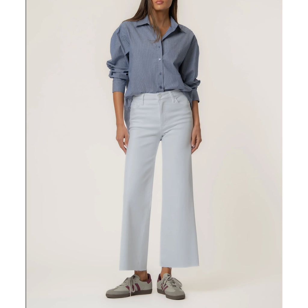 KUT FROM THE KLOTH Meg Wide Leg Jeans 8 PETITE Optic White High-Rise Fab AB NWT