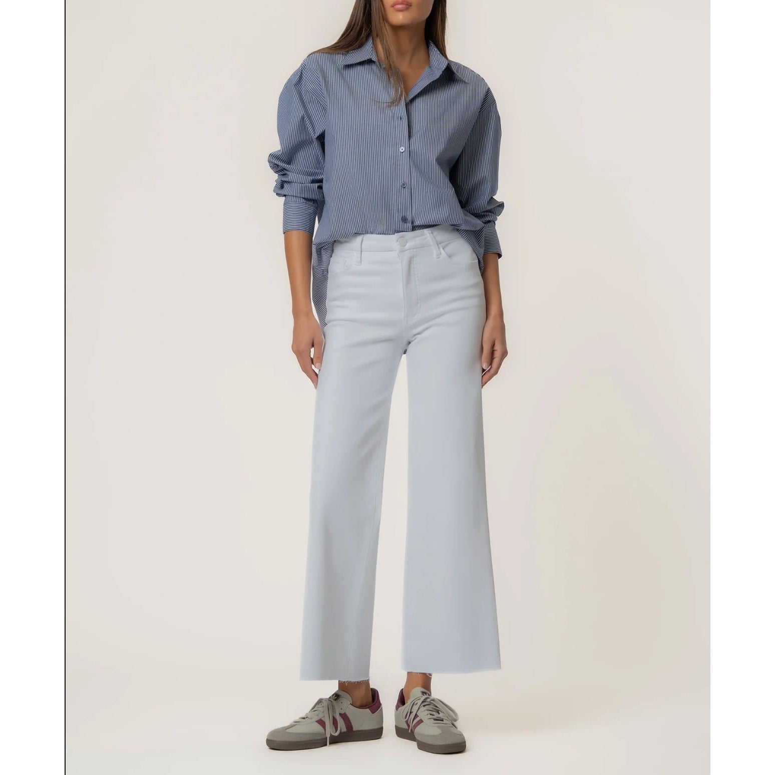 KUT FROM THE KLOTH Meg Wide Leg Jeans 8 PETITE Optic White High-Rise Fab AB NWT