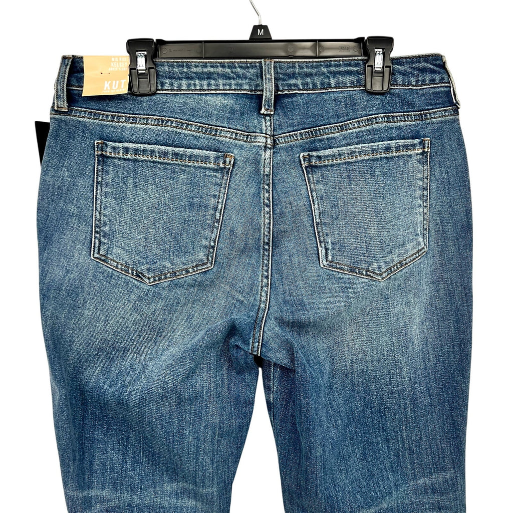 KUT FROM THE KLOTH Women's Kelsey Flare Ankle Jeans Size 12 Blue Mid Rise NWT