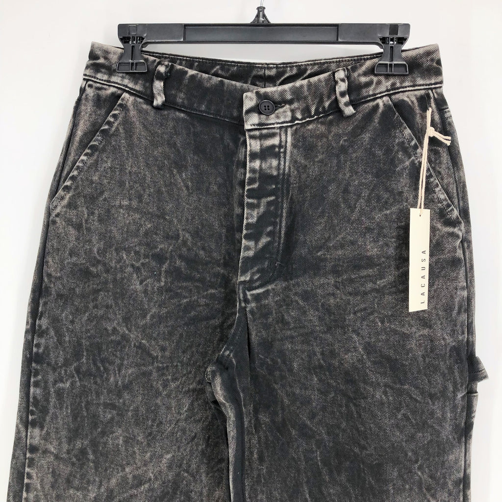 LACAUSA Women's Aiden Trouser Denim Jeans Size 6 Black Mineral Wash Mid Rise NWT