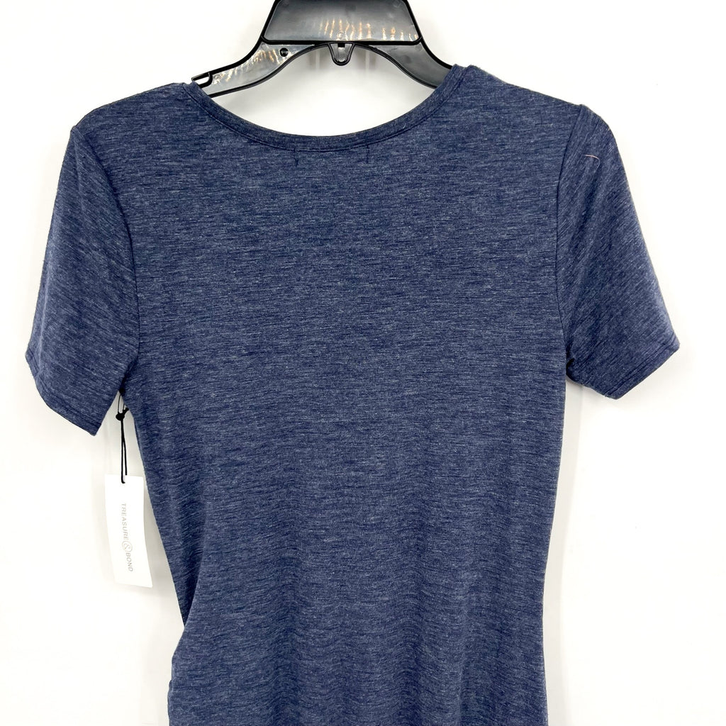 TREASURE & BOND Women's Ruched Jersey Dress Small Navy Blue NWT