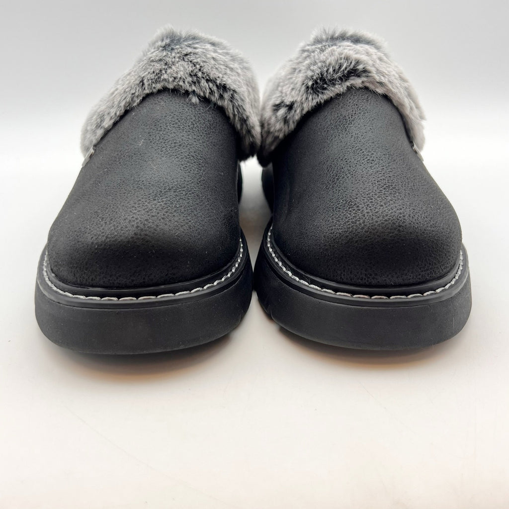 Bobs Skechers Womens Keepsakes Lite Slippers Size 5 EU 35 Black Vegan Suede NWOB