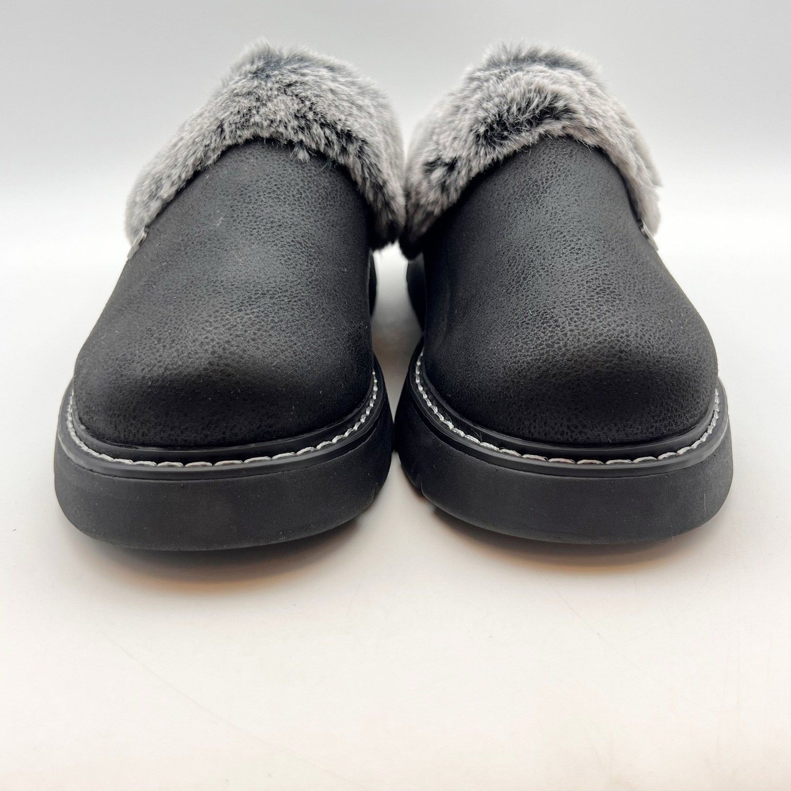 Bobs Skechers Womens Keepsakes Lite Slippers Size 5 EU 35 Black Vegan Suede NWOB