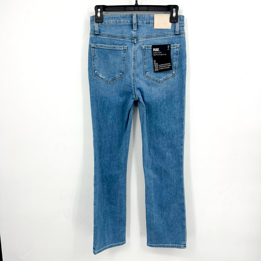PAIGE Cindy Crop Jeans 26x27 US 2 Say Anything Blue Exposed Button Fly NWT