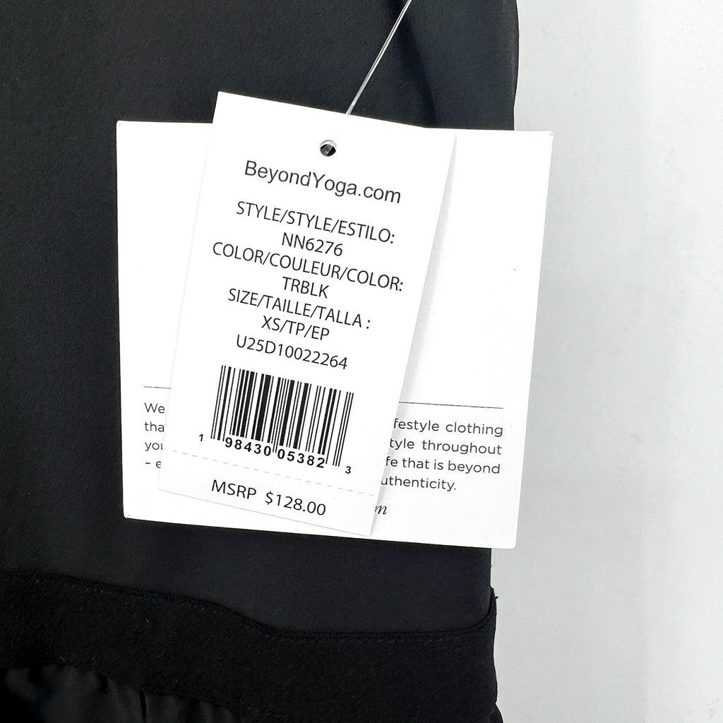 BEYOND YOGA Women's Score Pleated Dress XS Black Sleeveless Interior Shorts NWT