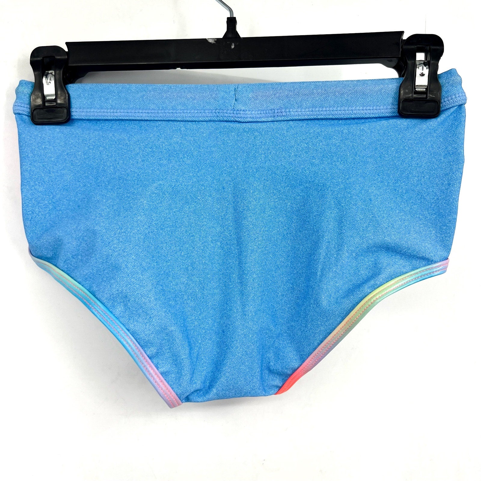 APPAMAN Girl's Stella Swimsuit Short Set Size 10 Blue Digital Denim UPF 50+ NWT
