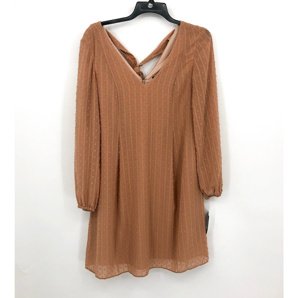 I.N.C. INTERNATIONAL CONCEPTS Chiffon Shift Dress Small Tan Back Tie NWT