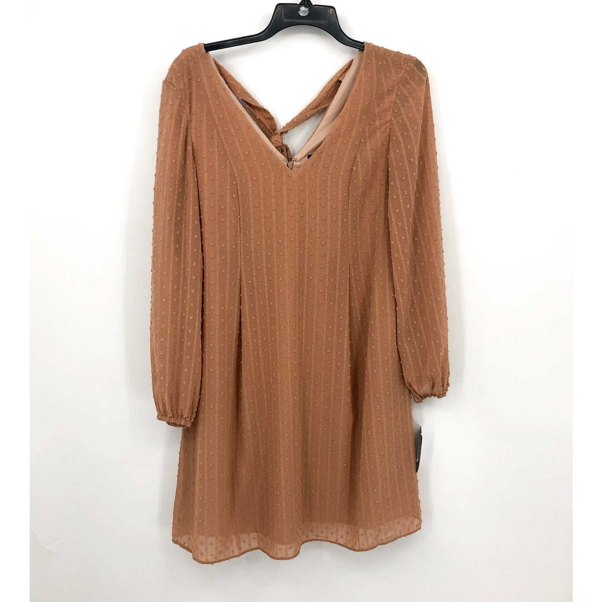 I.N.C. INTERNATIONAL CONCEPTS Chiffon Shift Dress Small Tan Back Tie NWT