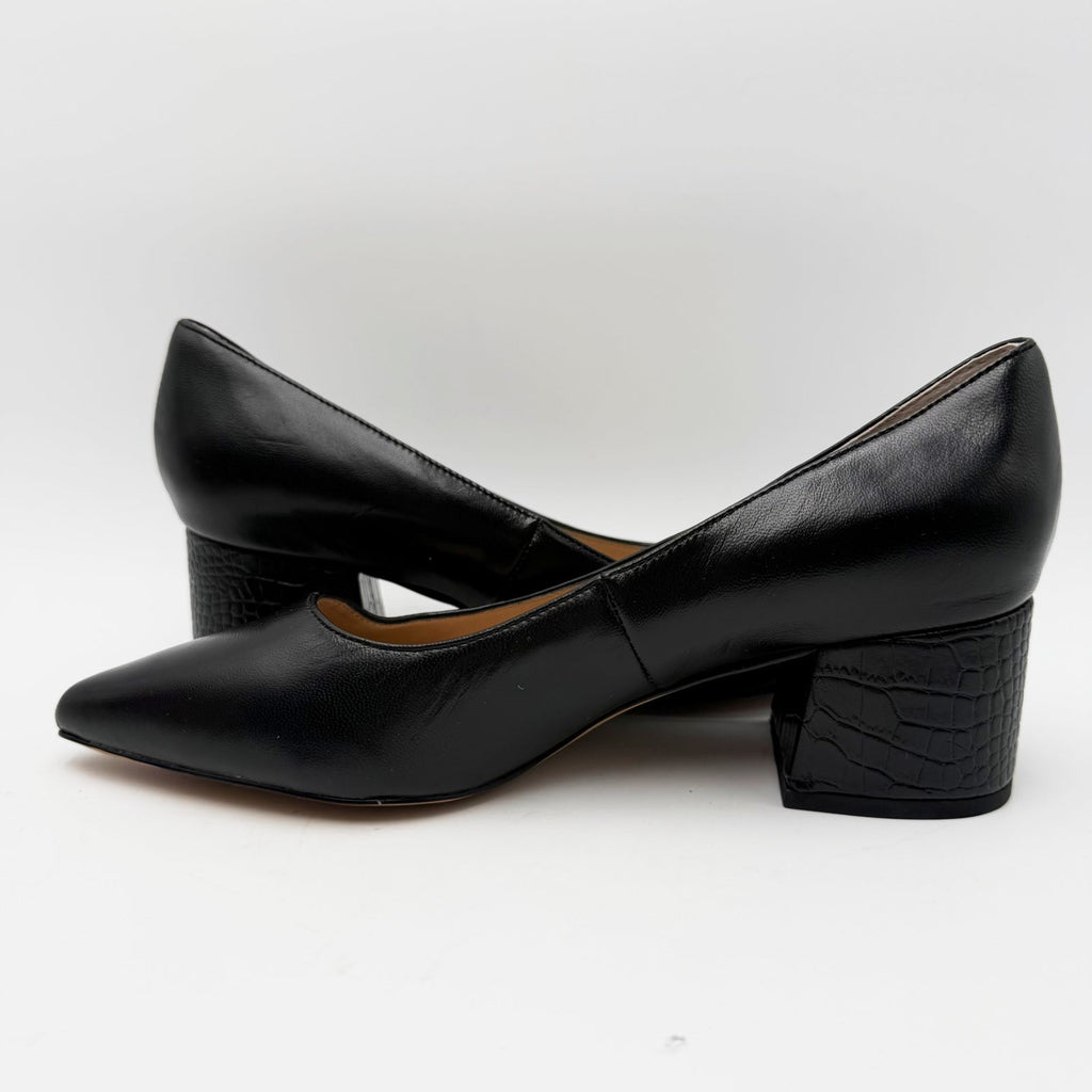 Franco Sarto Womens Callan Pumps Size 9 Black Pointed Toe Block Heel NWOB
