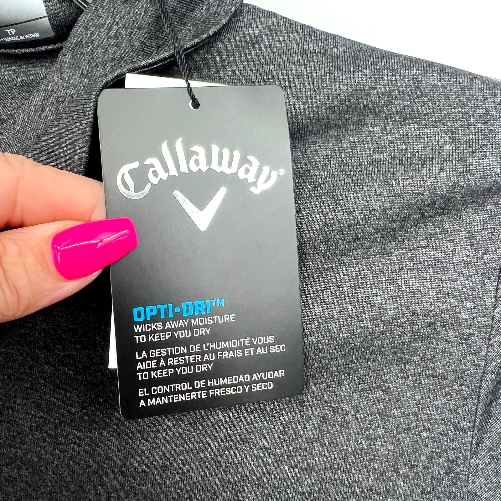 CALLAWAY Womens 1/4 Zip Short Sleeve Golf Polo Shirt XS Black Heather Gray NWT