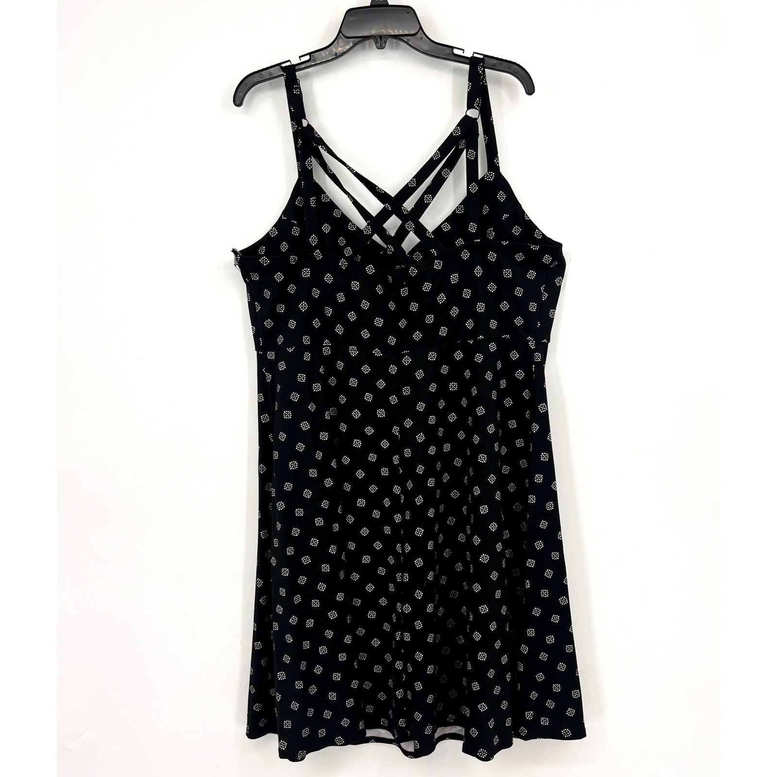 NINE BRITTON Women's Lizzy Brushed Knit Dress 2X Black White Print STITCHFIX NWT