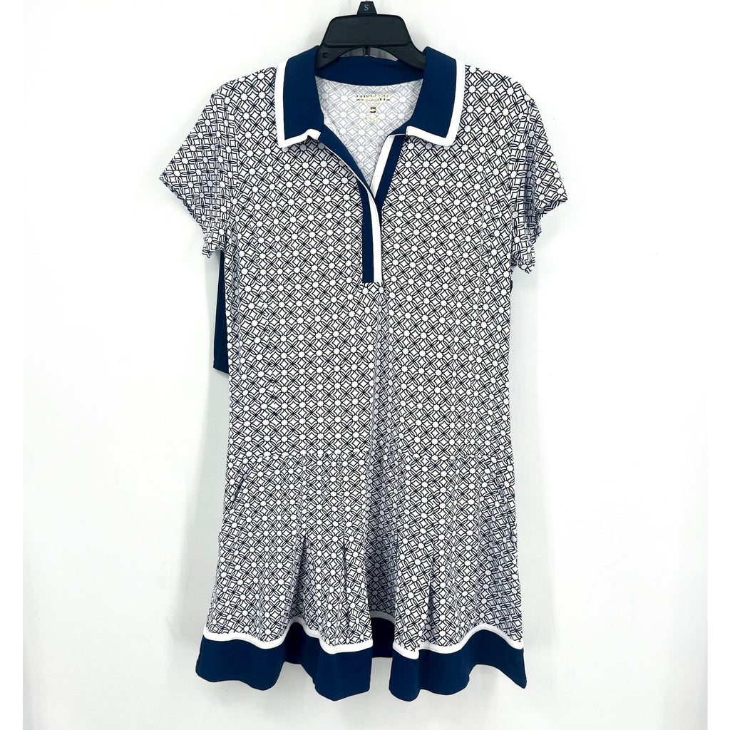 LILLY PULITZER Womens Luxletic Jessamy Dress Large Low Tide Navy Blue UPF 50 NWT