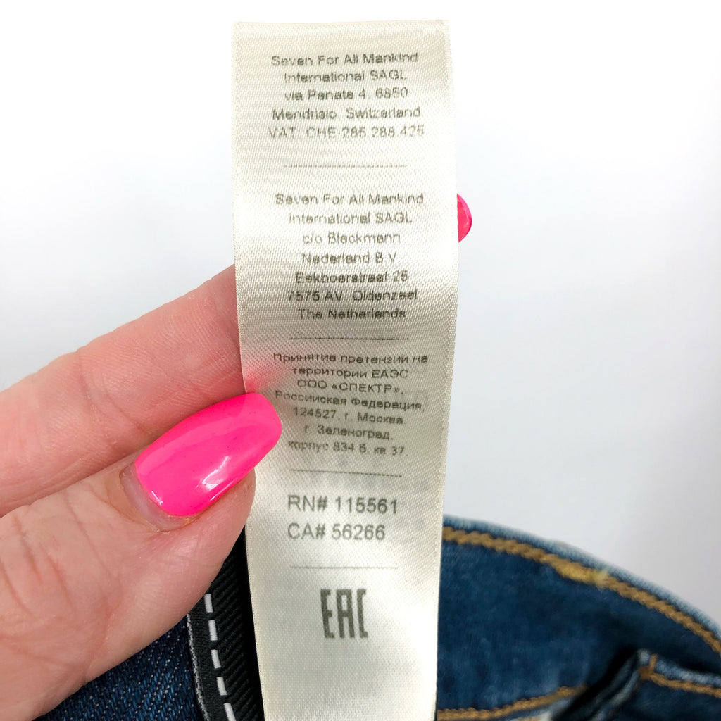 7 FOR ALL MANKIND Tailorless Dojo Jeans Size 31 Blue Disautlght Wash NWT