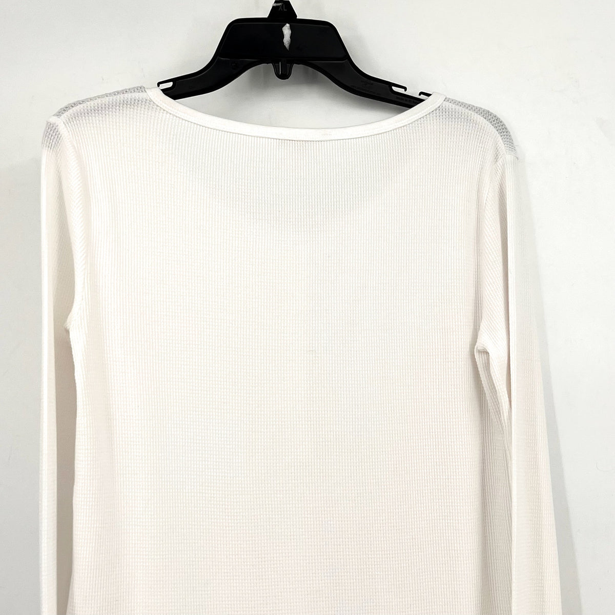 MADEWELL Women's Waffle-Knit Scoopneck Henley Tee Medium White NS612 NWT