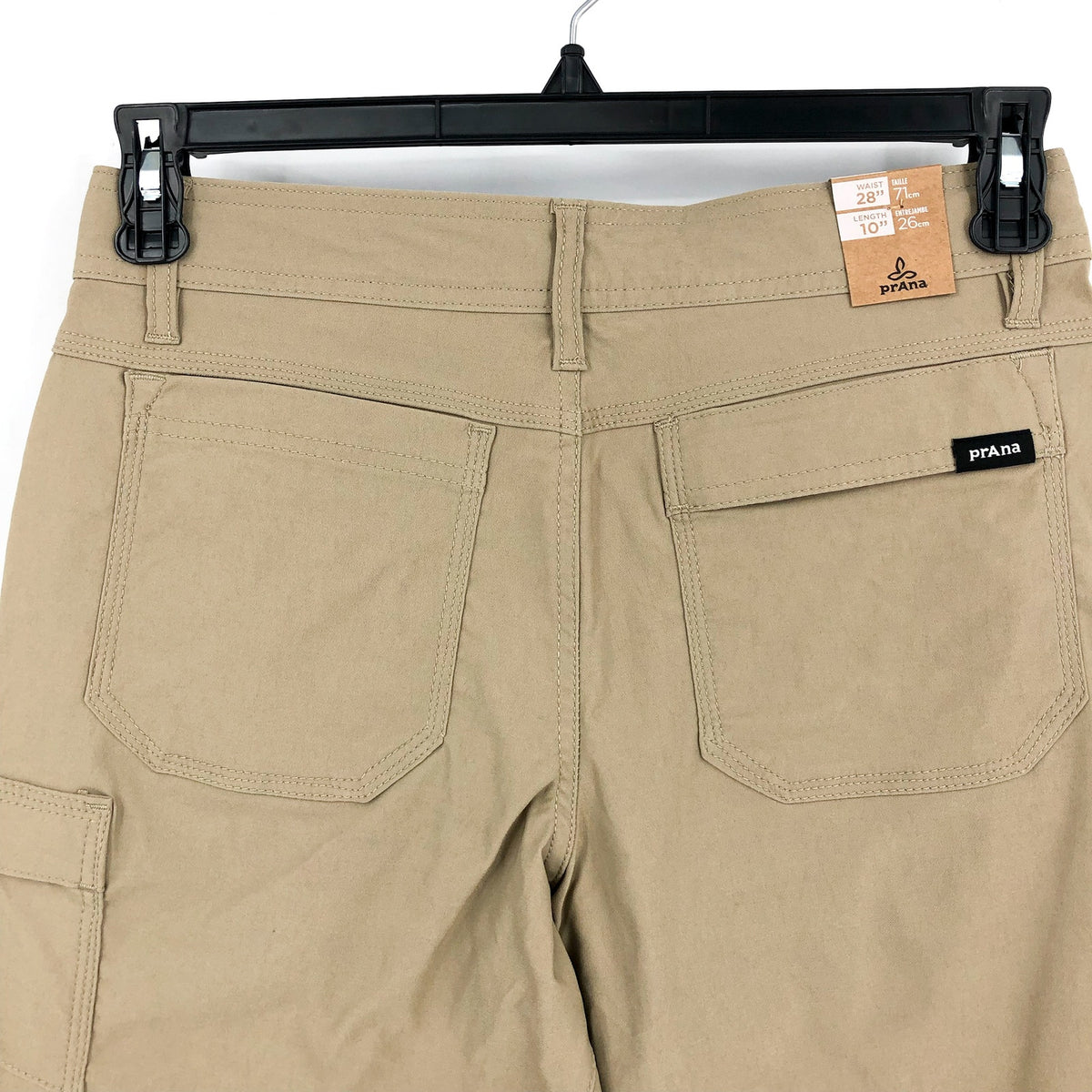 PRANA Men's Stretch Zion Shorts II Size 28 Tan Sandbar Flat Front 10" Inseam NWT