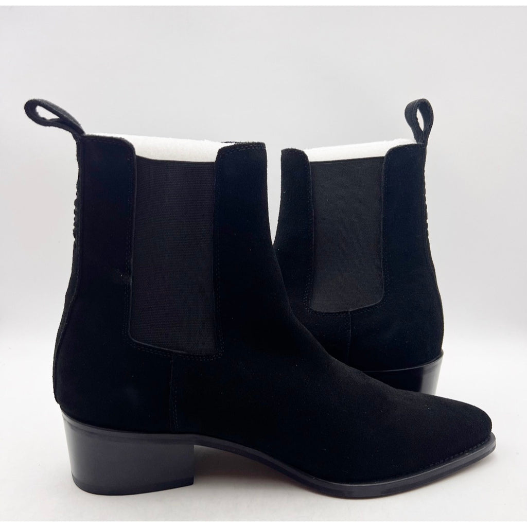 Saint Morta Men's Nomad Pointy Toe Chelsea Boots Size 8 EU 42 Black Suede NIB