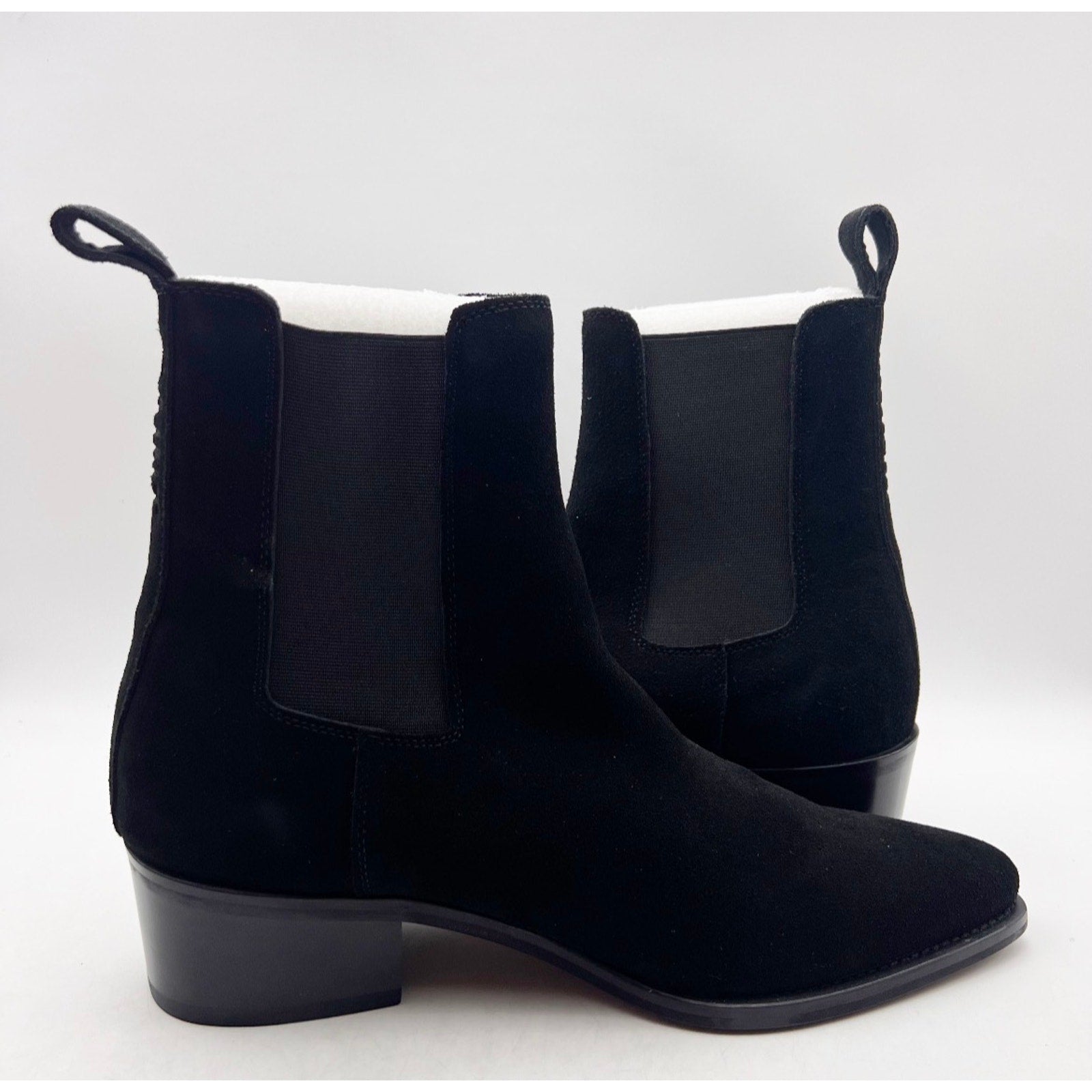 Saint Morta Men's Nomad Pointy Toe Chelsea Boots Size 8 EU 42 Black Suede NIB