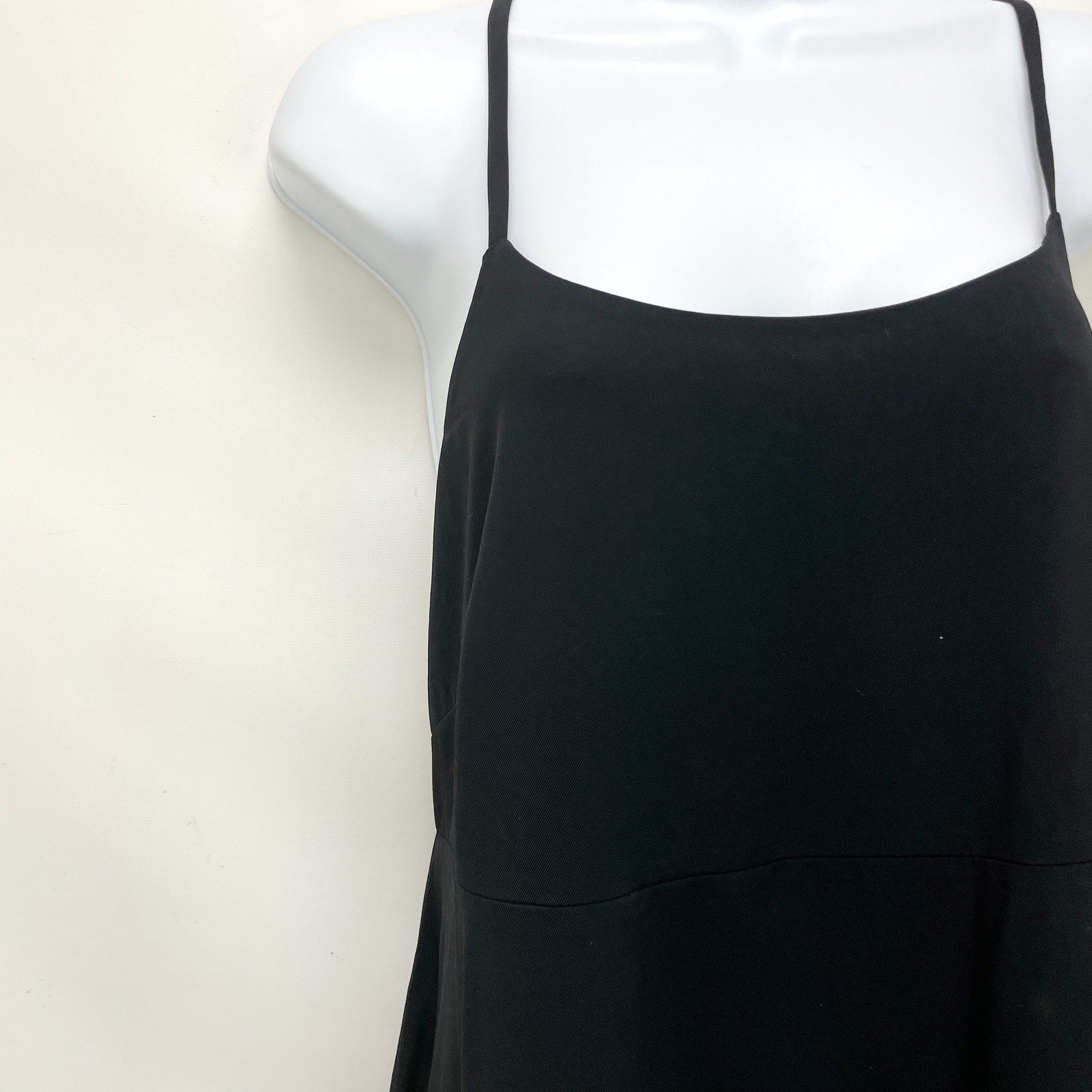 Everlane Womens Midi Slip Dress Size 2 Black Japanese GoWeave Cross-Back NWT