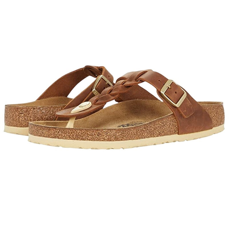 Birkenstock Womens Gizeh Braided Sandal EU 36 US 5 Brown Leather NWOB