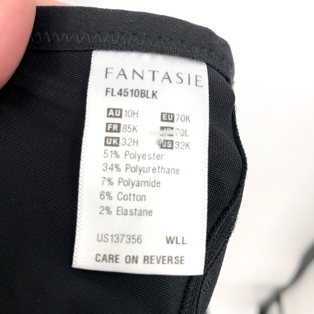 FANTASIE Women's Smoothing Molded T-Shirt Bra Size 32K Black Underwire NWOT