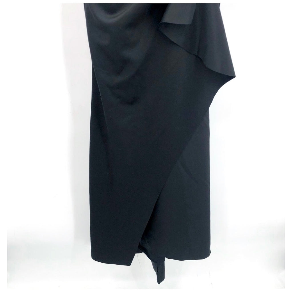 XSCAPE Women's Scuba Off The Shoulder Gown Size 4 Black Ruffle Crepe NWT