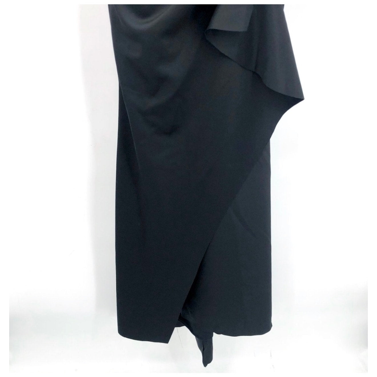 XSCAPE Women's Scuba Off The Shoulder Gown Size 4 Black Ruffle Crepe NWT