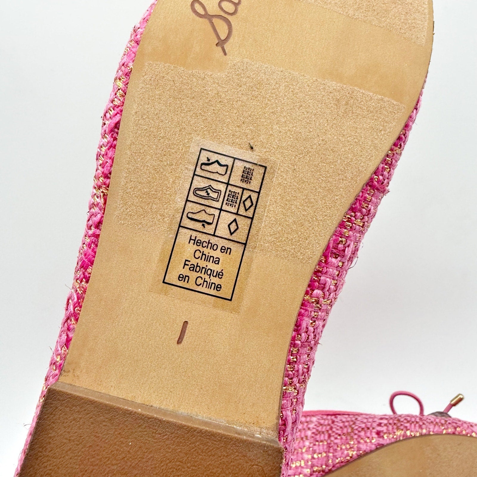 Sam Edelman Kids Felicia Ballet Flats US 1 M EU 32 Pink Vegan Leather NIB